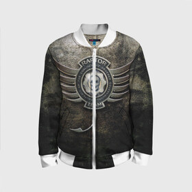 Детский бомбер 3D с принтом Raptor team в городе Новоалтайск, 100% полиэстер | застегивается на молнию, по бокам два кармана без застежек, мягкие манжеты, по низу бомбера и на воротнике — эластичная резинка | крылья