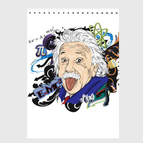 Скетчбук с принтом Einstein в городе Новоалтайск, 100% бумага
 | 48 листов, плотность листов — 100 г/м2, плотность картонной обложки — 250 г/м2. Листы скреплены сверху удобной пружинной спиралью | einstein | emc2 | наука | теория | физика | эйнштейн