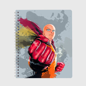 Тетрадь с принтом One-punch man в городе Новоалтайск, 100% бумага | 48 листов, плотность листов — 60 г/м2, плотность картонной обложки — 250 г/м2. Листы скреплены сбоку удобной пружинной спиралью. Уголки страниц и обложки скругленные. Цвет линий — светло-серый
 | anime | one punch man one punch man | аниме | анимешка | ван пач ман | ван пач мен | ванпанчман | ванпанчмен | ванпачман | ванпачмен | генос | манга | саитама | сайтама