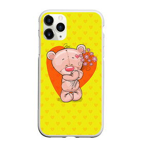 Чехол для iPhone 11 Pro Max матовый с принтом Мишка с цветочками в городе Новоалтайск, Силикон |  | 8марта | весна | девушкам | милый | мишка | подарок | цветок