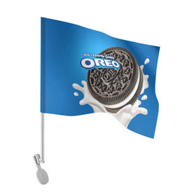 Флаг для автомобиля с принтом Oreo в городе Новоалтайск, 100% полиэстер | Размер: 30*21 см | oreo | орео | печенье | сладости