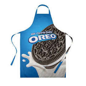 Фартук 3D с принтом Oreo в городе Новоалтайск, 100% полиэстер | общий размер — 65 х 85 см, ширина нагрудника — 26 см, горловина — 53 см, длина завязок — 54 см, общий обхват в поясе — 173 см. Принт на завязках и на горловине наносится с двух сторон, на основной части фартука — только с внешней стороны | oreo | орео | печенье | сладости