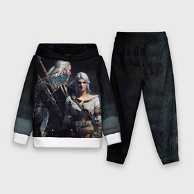 Детский костюм 3D (с толстовкой) с принтом Geralt and Ciri в городе Новоалтайск,  |  | ciri | gerald | roach | wild hunt | witcher | ведьмак | ведьмы | геральд | дикая охота | йен | йеннифер | плотва | цири