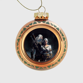 Стеклянный ёлочный шар с принтом Geralt and Ciri в городе Новоалтайск, Стекло | Диаметр: 80 мм | Тематика изображения на принте: ciri | gerald | roach | wild hunt | witcher | ведьмак | ведьмы | геральд | дикая охота | йен | йеннифер | плотва | цири
