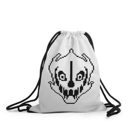 Рюкзак-мешок 3D с принтом Undertale Gaster Blaster в городе Новоалтайск, 100% полиэстер | плотность ткани — 200 г/м2, размер — 35 х 45 см; лямки — толстые шнурки, застежка на шнуровке, без карманов и подкладки | 