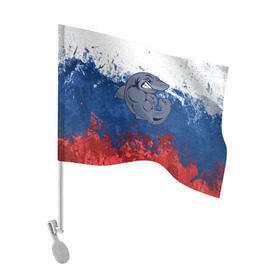 Флаг для автомобиля с принтом Акула в городе Новоалтайск, 100% полиэстер | Размер: 30*21 см | плавание | россия | русский | спорт