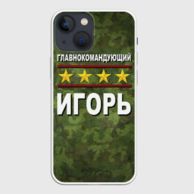 Чехол для iPhone 13 mini с принтом Главнокомандующий Игорь в городе Новоалтайск,  |  | 23 февраля | главнокомандующий | игорь | камуфляж