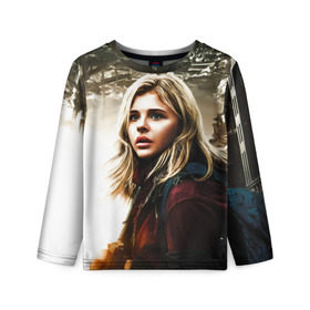 Детский лонгслив 3D с принтом Chloe Moretz в городе Новоалтайск, 100% полиэстер | длинные рукава, круглый вырез горловины, полуприлегающий силуэт
 | chloe | moretz | кино | морец | пипец | хлоя | хлоя грейя морец