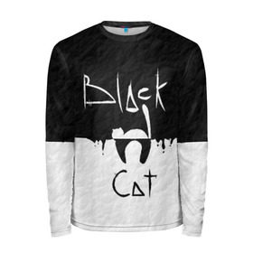 Мужской лонгслив 3D с принтом Black cat в городе Новоалтайск, 100% полиэстер | длинные рукава, круглый вырез горловины, полуприлегающий силуэт | черный кот