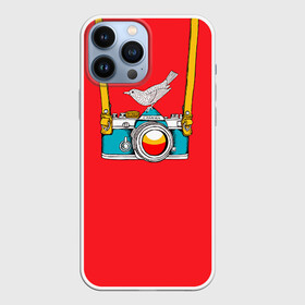 Чехол для iPhone 13 Pro Max с принтом Фотоаппарат с птичкой в городе Новоалтайск,  |  | camera | зеркалка | камера | птичка | фотик | фото | фотоаппарат | фотографировать