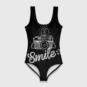 Купальник-боди 3D с принтом Smile в городе Новоалтайск, 82% полиэстер, 18% эластан | Круглая горловина, круглый вырез на спине | camera | smile | вспышка | зеркалка | камера | фотик | фото | фотоаппарат | фотографировать