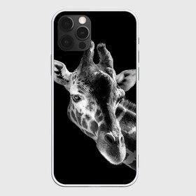 Чехол для iPhone 12 Pro Max с принтом Жираф в городе Новоалтайск, Силикон |  | Тематика изображения на принте: африка | животное | жираф | фон | фото | черно белое | черный
