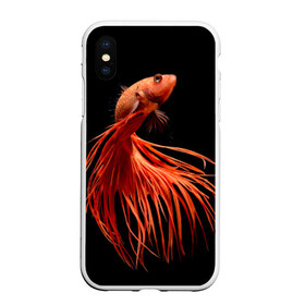 Чехол для iPhone XS Max матовый с принтом Бойцовая рыбка в городе Новоалтайск, Силикон | Область печати: задняя сторона чехла, без боковых панелей | аквариумная | бойцовая | красивый | плавники | рыба | рыбка | хвост | япаонская