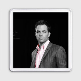 Магнит 55*55 с принтом Крис Пайн в городе Новоалтайск, Пластик | Размер: 65*65 мм; Размер печати: 55*55 мм | celebrity | chris pine | актёр | американский | знаменитость | крис пайн