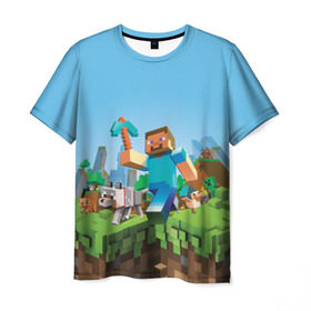 Мужская футболка 3D с принтом Minecraft в городе Новоалтайск, 100% полиэфир | прямой крой, круглый вырез горловины, длина до линии бедер | minecraft | игры | майнкрафт