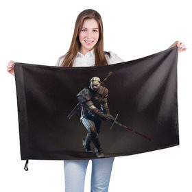 Флаг 3D с принтом Witcher 3 в городе Новоалтайск, 100% полиэстер | плотность ткани — 95 г/м2, размер — 67 х 109 см. Принт наносится с одной стороны | gerald | wild hunt | witcher | ведьмак | геральд | дикая охота