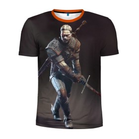 Мужская футболка 3D спортивная с принтом Witcher 3 в городе Новоалтайск, 100% полиэстер с улучшенными характеристиками | приталенный силуэт, круглая горловина, широкие плечи, сужается к линии бедра | gerald | wild hunt | witcher | ведьмак | геральд | дикая охота