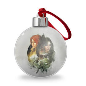 Ёлочный шар с принтом Ведьмак в городе Новоалтайск, Пластик | Диаметр: 77 мм | gerald | wild hunt | witcher | ведьмак | геральд | дикая охота