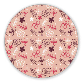 Коврик круглый Цветочки: в городе Новоалтайск, резина и полиэстер | круглая форма, изображение наносится на всю лицевую часть | растения | цветы