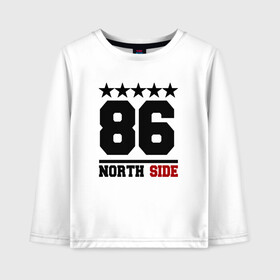 Детский лонгслив хлопок с принтом 86 north side в городе Новоалтайск, 100% хлопок | круглый вырез горловины, полуприлегающий силуэт, длина до линии бедер | 86 | north | side | stars