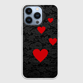 Чехол для iPhone 13 Pro с принтом Кружево и сердца в городе Новоалтайск,  |  | Тематика изображения на принте: dg | dolce | gabbana | габбана | дольче | любовь | сердечко