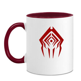 Кружка двухцветная с принтом Warframe Красный Сталкер в городе Новоалтайск, керамика | объем — 330 мл, диаметр — 80 мм. Цветная ручка и кайма сверху, в некоторых цветах — вся внутренняя часть | red | stalker | warframe | игры | онлайн | сталкер