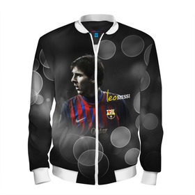 Мужской бомбер 3D с принтом Месси (leo messi) в городе Новоалтайск, 100% полиэстер | застегивается на молнию, по бокам два кармана без застежек, по низу бомбера и на воротнике - эластичная резинка | barselona | messi | барселона | лучший | месси | футбол