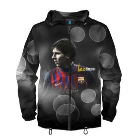 Мужская ветровка 3D с принтом Месси (leo messi) в городе Новоалтайск, 100% полиэстер | подол и капюшон оформлены резинкой с фиксаторами, два кармана без застежек по бокам, один потайной карман на груди | Тематика изображения на принте: barselona | messi | барселона | лучший | месси | футбол