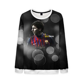 Мужской свитшот 3D с принтом Месси (leo messi) в городе Новоалтайск, 100% полиэстер с мягким внутренним слоем | круглый вырез горловины, мягкая резинка на манжетах и поясе, свободная посадка по фигуре | barselona | messi | барселона | лучший | месси | футбол