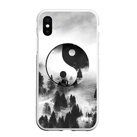 Чехол для iPhone XS Max матовый с принтом Гармония в городе Новоалтайск, Силикон | Область печати: задняя сторона чехла, без боковых панелей | белое | гармония | инь | природа | черное | янь