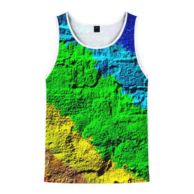 Мужская майка 3D с принтом Краска в городе Новоалтайск, 100% полиэстер | круглая горловина, приталенный силуэт, длина до линии бедра. Пройма и горловина окантованы тонкой бейкой | Тематика изображения на принте: rainbow | краска | прикольные | радуга | текстуры | штрихи