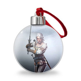 Ёлочный шар с принтом Цирилла в городе Новоалтайск, Пластик | Диаметр: 77 мм | ciri | gerald | wild hunt | witcher | ведьмак | ведьмы | геральд | дикая охота | цири