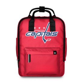 Женский рюкзак 3D с принтом Washington Capitals Ovechkin в городе Новоалтайск, 100% полиэстер | лямки с регулируемой длиной, сверху ручки, чтобы рюкзак нести как сумку. Основное отделение закрывается на молнию, как и внешний карман. Внутри два дополнительных кармана, один из которых закрывается на молнию. По бокам два дополнительных кармашка, куда поместится маленькая бутылочка
 | ovechkin | washington capitals | овечкин