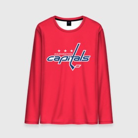 Мужской лонгслив 3D с принтом Washington Capitals Ovechkin в городе Новоалтайск, 100% полиэстер | длинные рукава, круглый вырез горловины, полуприлегающий силуэт | ovechkin | washington capitals | овечкин