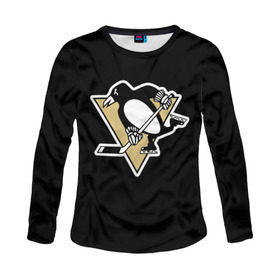 Женский лонгслив 3D с принтом Pittsburgh Penguins Malkin в городе Новоалтайск, 100% полиэстер | длинные рукава, круглый вырез горловины, полуприлегающий силуэт | malkin | pittsburgh penguins | малкин