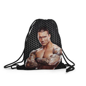 Рюкзак-мешок 3D с принтом Randy Orton в городе Новоалтайск, 100% полиэстер | плотность ткани — 200 г/м2, размер — 35 х 45 см; лямки — толстые шнурки, застежка на шнуровке, без карманов и подкладки | randy orton | wwe | рестлинг | чемпион мира