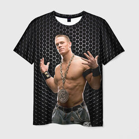 Мужская футболка 3D с принтом John Cena в городе Новоалтайск, 100% полиэфир | прямой крой, круглый вырез горловины, длина до линии бедер | john cena | wwe чемпион | джон сина
