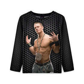 Детский лонгслив 3D с принтом John Cena в городе Новоалтайск, 100% полиэстер | длинные рукава, круглый вырез горловины, полуприлегающий силуэт
 | john cena | wwe чемпион | джон сина
