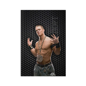 Обложка для паспорта матовая кожа с принтом John Cena в городе Новоалтайск, натуральная матовая кожа | размер 19,3 х 13,7 см; прозрачные пластиковые крепления | Тематика изображения на принте: john cena | wwe чемпион | джон сина
