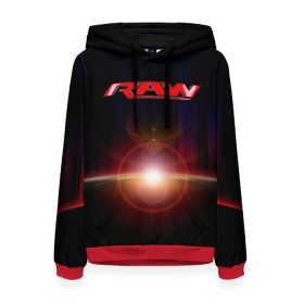 Женская толстовка 3D с принтом RAW в городе Новоалтайск, 100% полиэстер  | двухслойный капюшон со шнурком для регулировки, мягкие манжеты на рукавах и по низу толстовки, спереди карман-кенгуру с мягким внутренним слоем. | raw | usa | wwe