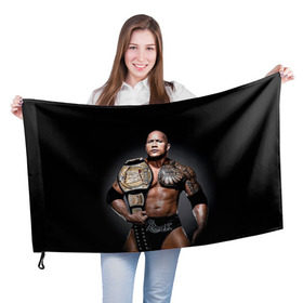 Флаг 3D с принтом Dwayne Johnson в городе Новоалтайск, 100% полиэстер | плотность ткани — 95 г/м2, размер — 67 х 109 см. Принт наносится с одной стороны | raw | wwe | актер | дуэйн джонсон | скала