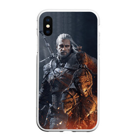 Чехол для iPhone XS Max матовый с принтом Геральт из Ривии в городе Новоалтайск, Силикон | Область печати: задняя сторона чехла, без боковых панелей | gerald | wild hunt | witcher | ведьмак | геральд | дикая охота