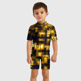 Детский купальный костюм 3D с принтом Лабиринт в городе Новоалтайск, Полиэстер 85%, Спандекс 15% | застежка на молнии на спине | exchange | арт | гранж | краска | лабиринт | полосы | цветные