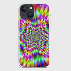 Чехол для iPhone 13 mini с принтом Спектральная иллюзия в городе Новоалтайск,  |  | Тематика изображения на принте: взрыв | гипноз | движение | краски | красочный фон | обман зрения | оптическая иллюзия | погружение | текстура | фокус | цветовой спектр