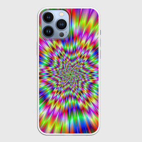 Чехол для iPhone 13 Pro Max с принтом Спектральная иллюзия в городе Новоалтайск,  |  | Тематика изображения на принте: взрыв | гипноз | движение | краски | красочный фон | обман зрения | оптическая иллюзия | погружение | текстура | фокус | цветовой спектр