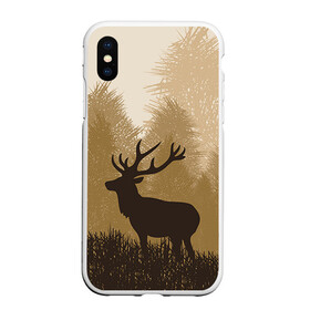 Чехол для iPhone XS Max матовый с принтом Олень в городе Новоалтайск, Силикон | Область печати: задняя сторона чехла, без боковых панелей | Тематика изображения на принте: капкан | оружие | охотник | охотники на привале | природа | рассвет | рога | ружье | трофей | туризм | чучело