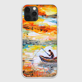 Чехол для iPhone 12 Pro Max с принтом Рыбак на лодке в городе Новоалтайск, Силикон |  | Тематика изображения на принте: грузило | карась | лодка | окунь | природа | река | рыбак | рыболов | снасти | туризм | щука