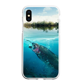 Чехол для iPhone XS Max матовый с принтом Рыбалка в городе Новоалтайск, Силикон | Область печати: задняя сторона чехла, без боковых панелей | Тематика изображения на принте: грузило | карась | лодка | окунь | природа | река | рыбак | рыболов | снасти | туризм | щука