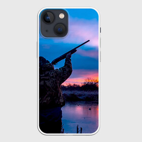 Чехол для iPhone 13 mini с принтом Охотник в городе Новоалтайск,  |  | капкан | оружие | охотник | охотники на привале | природа | рассвет | рога | ружье | трофей | туризм | чучело