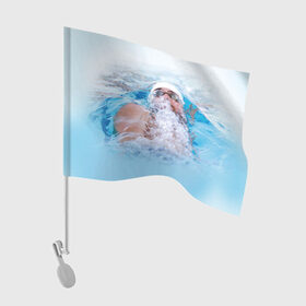 Флаг для автомобиля с принтом Michael Phelps в городе Новоалтайск, 100% полиэстер | Размер: 30*21 см | Тематика изображения на принте: 